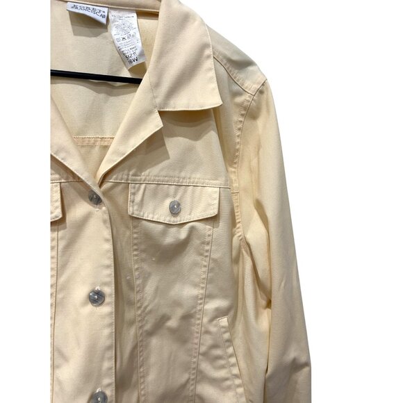 Koret Francisca Womens Yellow Button Up Collared Jacket SZ 16W - Picture 4 of 7